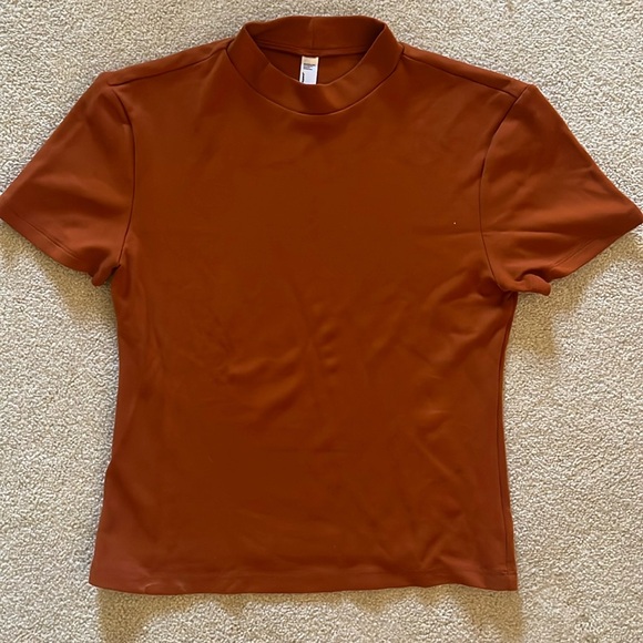 American Apparel Ponte Mockneck Umbar T Shirt - Picture 1 of 2